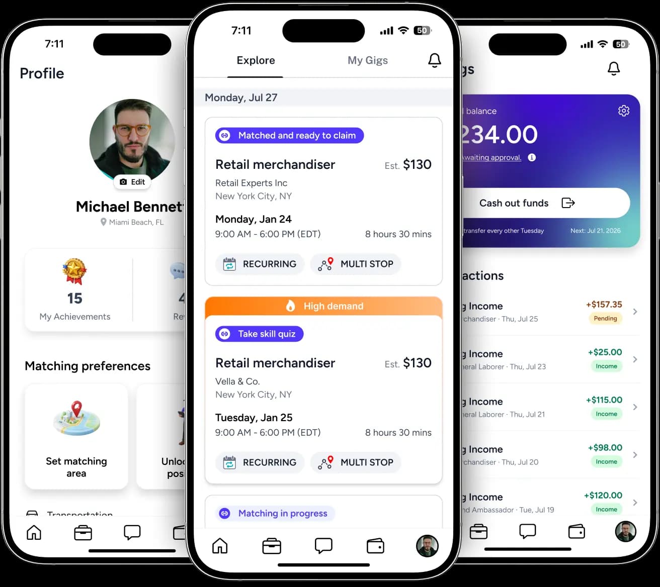 HireApp platform interface